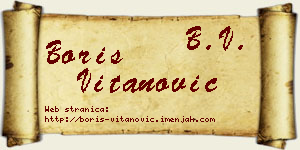 Boris Vitanović vizit kartica